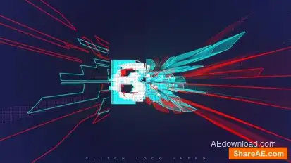 Glitch Logo Intro Logo Stings template preview