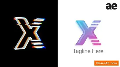 Glitch Logo Intro Logo Stings template preview