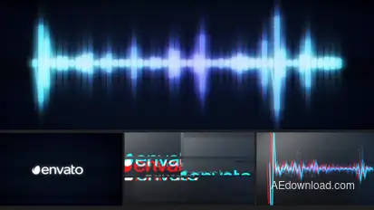 Glitch Logo Music Visualizer Logo Stings template preview