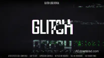 Glitch Logo Reveal Logo Stings template preview