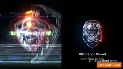 Glitch Logo Reveal Logo Stings template preview