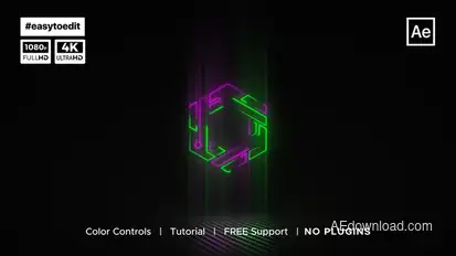 Glitch Logo Reveal Titles template preview