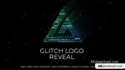 Glitch Logo Reveal v2 Logo Stings template preview