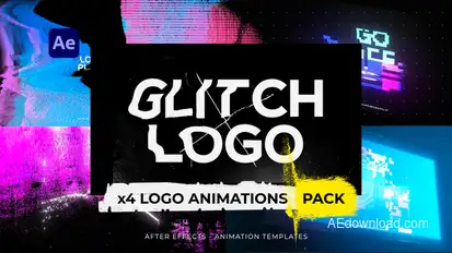 Glitch Logos Intro Pack Logo Stings template preview