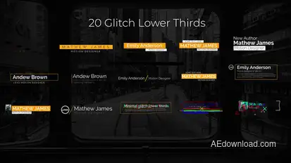 Glitch Lower Thirds Titles template preview