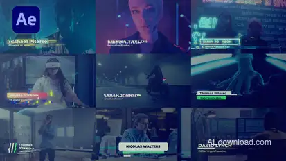 Glitch Lower Thirds Titles template preview