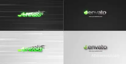 Glitch Minimal Logo Logo Stings template preview