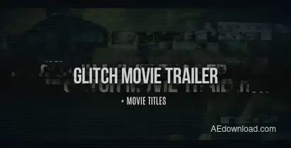 Glitch Movie Trailer Video Displays template preview