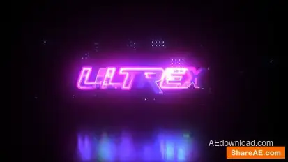 Glitch Neon Logo Intro Logo Stings template preview