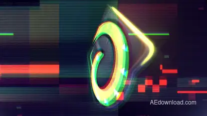 Glitch Neon Logo Reveal Logo Stings template preview