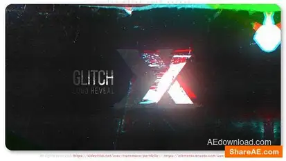 Glitch Noise Logo Reveal Openers template preview