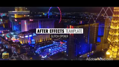 Glitch Opener Video Displays template preview