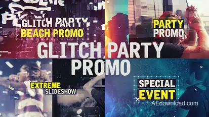 Glitch Party Promo Openers template preview