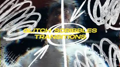 Glitch Scribbles Elements Transitions Elements template preview