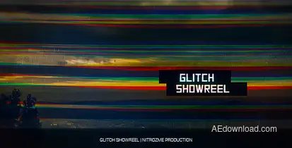 Glitch Showreel Video Displays template preview