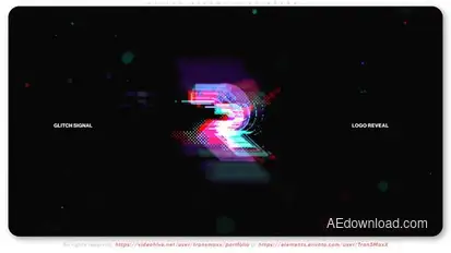 Glitch Signal Logo Reveal Logo Stings template preview