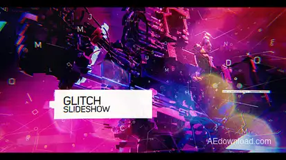 Glitch Slideshow Video Displays template preview