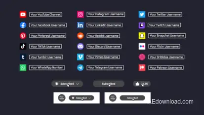 Glitch Social Media Animations Elements template preview