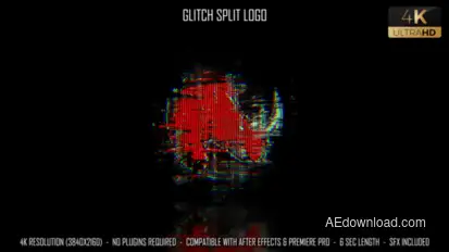 Glitch Split Logo Logo Stings template preview