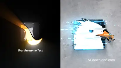 Glitch Stroke Logo Intro Logo Stings template preview