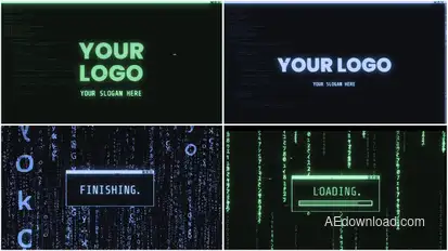 Glitch Tech Logo Reveal Logo Stings template preview