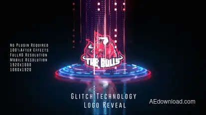 Glitch Technology Logo Reveal Logo Stings template preview