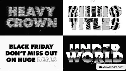 Glitch Text Animation Titles template preview