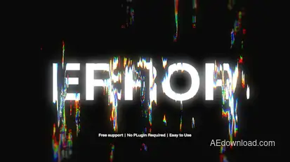 Glitch Text Effect Titles template preview