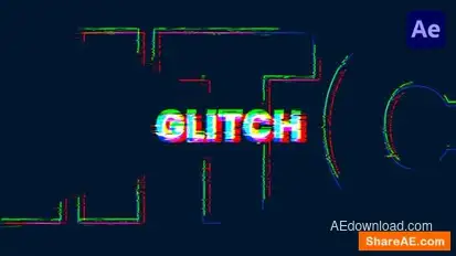 Glitch Text Intro Openers template preview