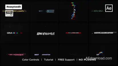 Glitch Text Presets Titles template preview