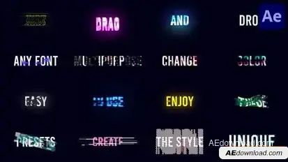 Videohive Glitch Text Presets Pack for After Effects Titles template preview