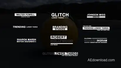 Glitch Titles & Lower Thirds Titles template preview