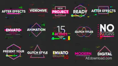 Glitch Titles Titles template preview