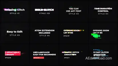 Glitch Titles Titles template preview
