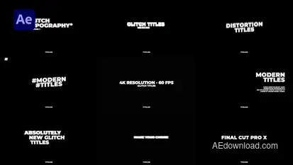 Glitch Titles Titles template preview