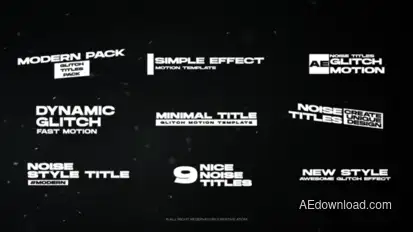 Glitch Titles Elements template preview