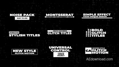 Glitch Titles | AE Titles template preview