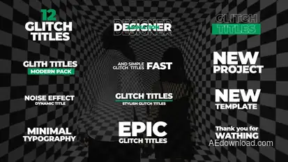 Glitch Titles | AE Titles template preview