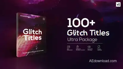 Glitch Titles Pack Titles template preview