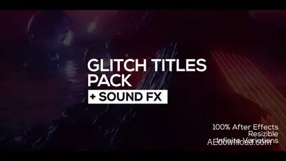 30 Glitch Titles + Sound FX Titles template preview