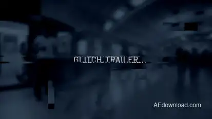 Glitch Trailer Slideshow Opener Video Displays template preview