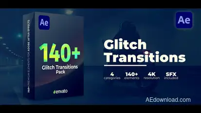 Glitch Transitions Elements template preview