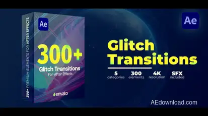 Glitch Transitions Elements template preview