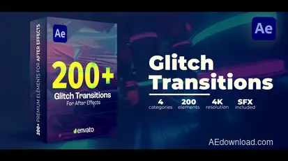 Glitch Transitions Elements template preview