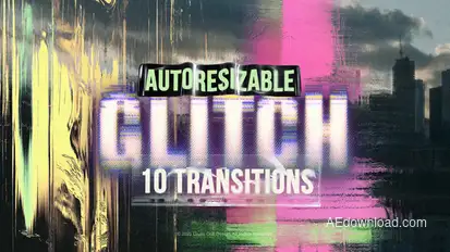 Glitch Transitions Elements template preview