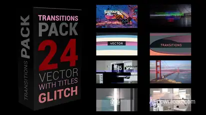 Glitch Transitions Pack 4K broadcast-packages template preview