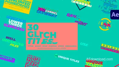 Glitch Titles Titles template preview