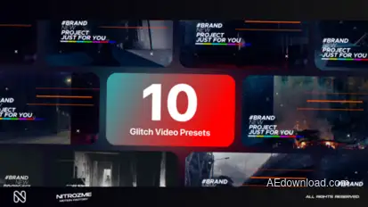 Glitch Typography Vol. 01 Titles template preview