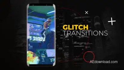 Glitch Vertical Transitions | After Effects Elements template preview