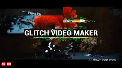Glitch Video Maker Elements template preview